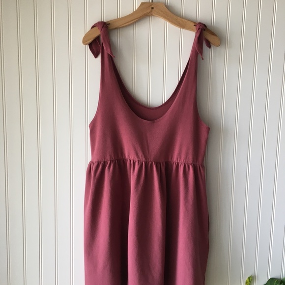 NTW, Lulus Washed Burgundy Tie-Strap Babydoll Dress - Picture 5 of 8